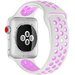 Curea iUni compatibila cu Apple Watch 1/2/3/4/5/6/7, 40mm, Silicon Sport, Alb/Mov